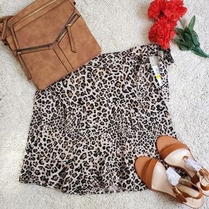 Planet Gold Juniors Animal Print Skirt Wrap Style Size M NWT
